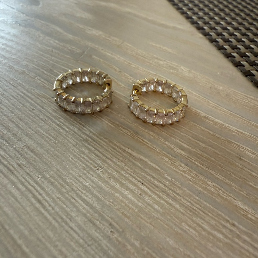 Adina Eden Gold and Silver Crystal Hoop Earrings